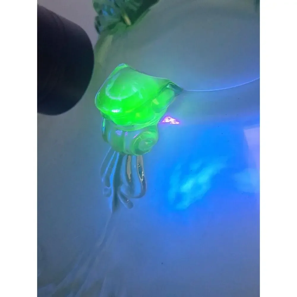 Vintage Fostoria #2470 Green Uranium Glass Four-Toed Console Bowl 11” 1930s